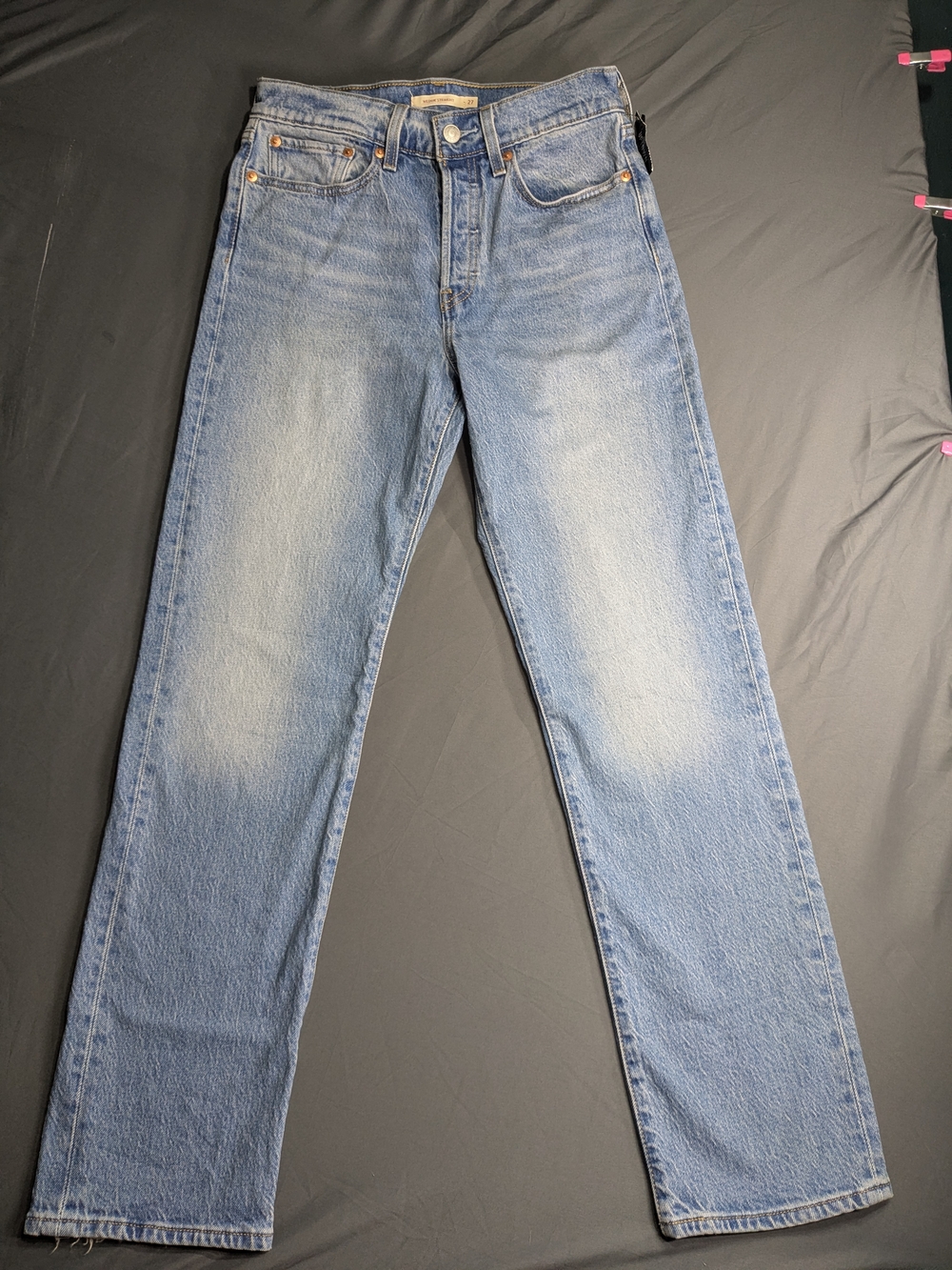 Levi's Premium Big E Wedgie Straight-Leg Light Blue Jeans